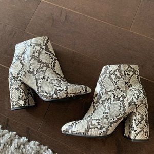 Steve Madden snake print booties